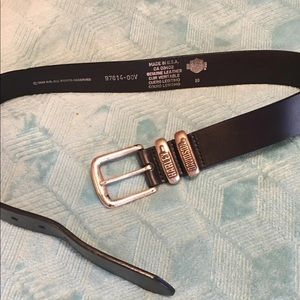 Black leather HD belt worn twice